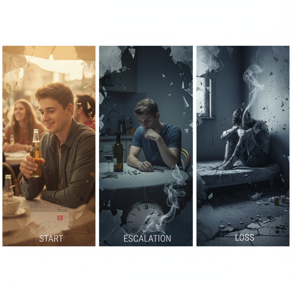 how addiction progresses over time