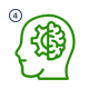 Outline of a human head with a brain and a gear inside symbolizes the journey of addiction recovery, numbered 4 in the top left corner.